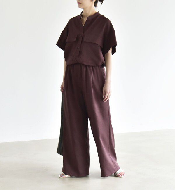 quaranciel「《予約》quaranciel:〈洗濯機可能〉ポケットドロスト シャツ＆イージー ワイドパンツ セットアップ」|ワンピース|