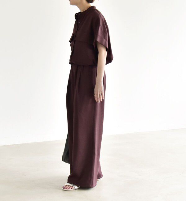 quaranciel「《予約》quaranciel:〈洗濯機可能〉ポケットドロスト シャツ＆イージー ワイドパンツ セットアップ」|ワンピース|