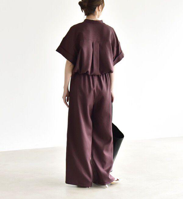 quaranciel「《予約》quaranciel:〈洗濯機可能〉ポケットドロスト シャツ＆イージー ワイドパンツ セットアップ」|ワンピース|