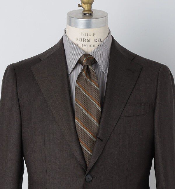 SHIPS「SHIPS: シルク ラージ バスケット リバース レジメンタル ネクタイ」|ネクタイ・蝶ネクタイ|チャコールグレー