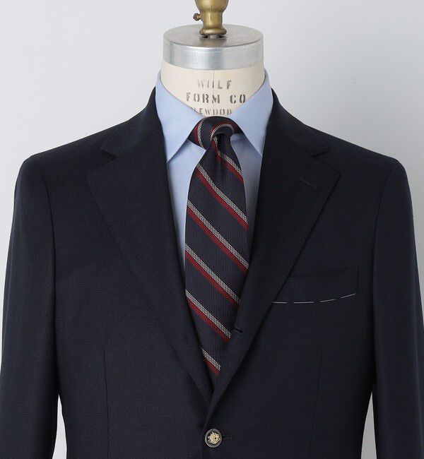 SHIPS「SHIPS: シルク ラージ バスケット リバース レジメンタル ネクタイ」|ネクタイ・蝶ネクタイ|ネイビー