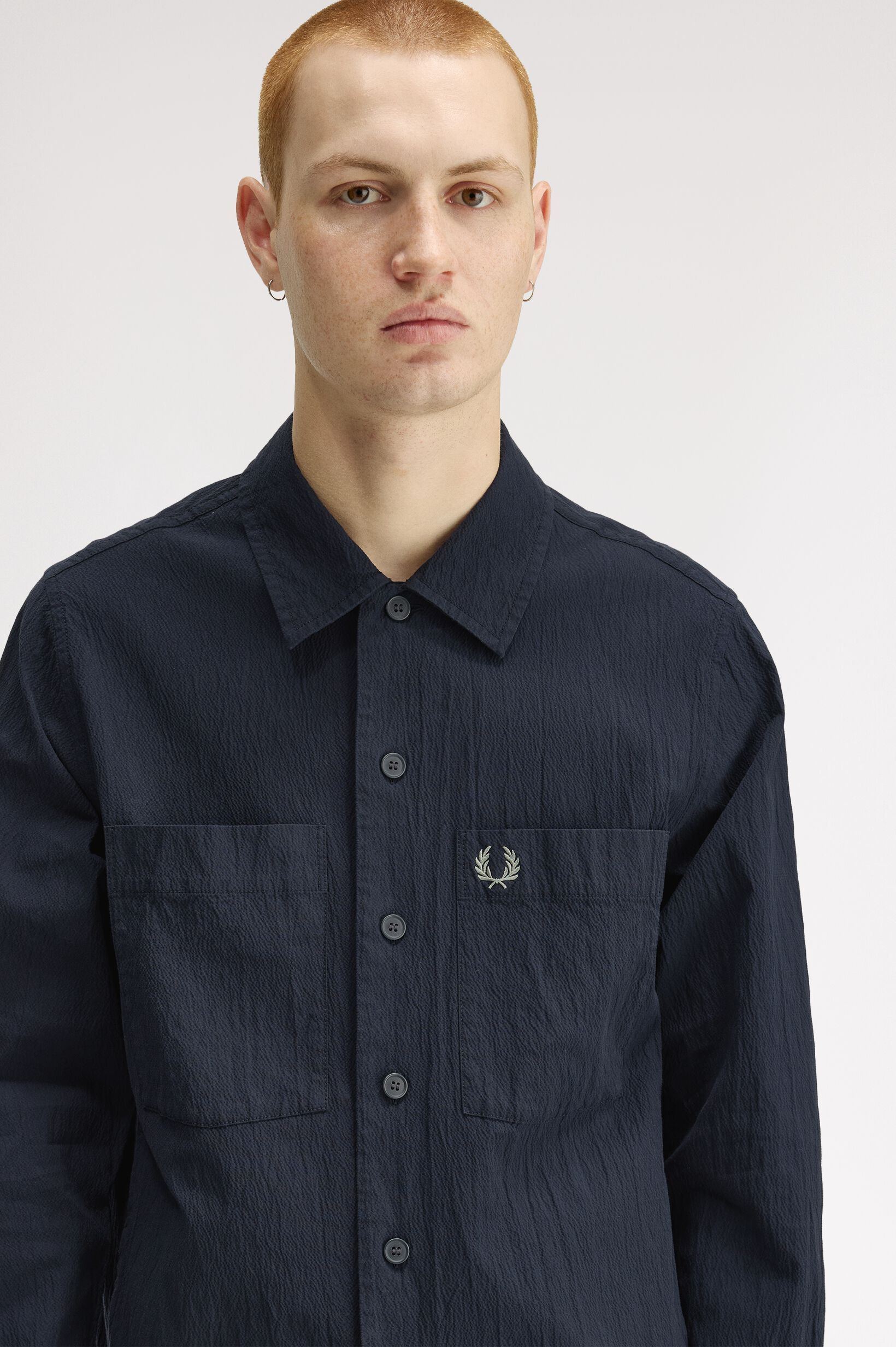 FRED PERRY 「Seersucker Overshirt」|シャツ・ブラウス|NAVY