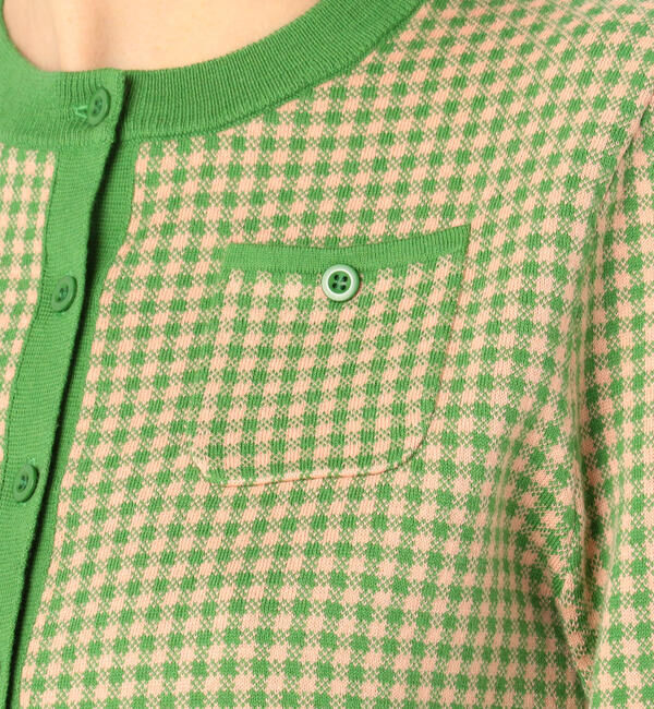 CABaN「コットンカシミヤ ギンガムチェックカーディガン」|カーディガン|