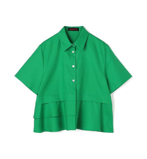 CABaN「タイプライターダブルクロス アシンメトリックフリルシャツ」|シャツ・ブラウス|55 グリーン