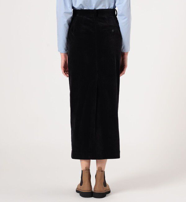 MACPHEE「ストレッチコーデュロイ Iラインマキシスカート」|タイト|
