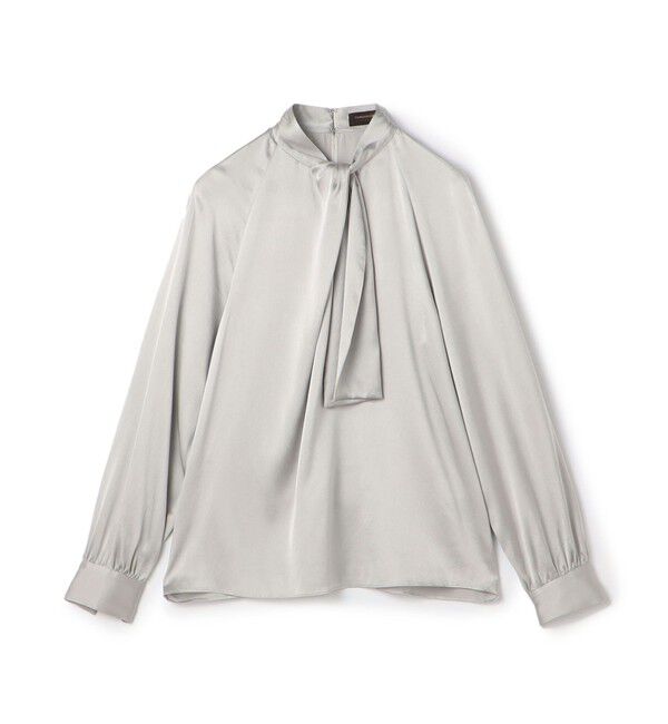 TOMORROWLAND collection「ウォッシャブルサテン フロントタイブラウス」|シャツ・ブラウス|15 グレー