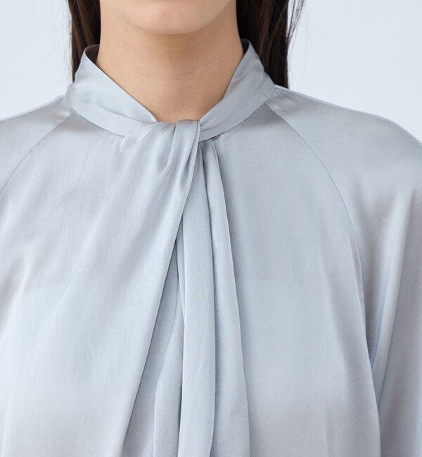 TOMORROWLAND collection「ウォッシャブルサテン フロントタイブラウス」|シャツ・ブラウス|