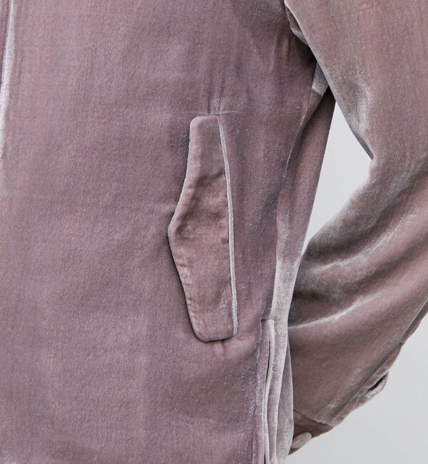 BACCA「レーヨンシルクベルベット ジップアップブルゾン」|ブルゾン・スタジャン|