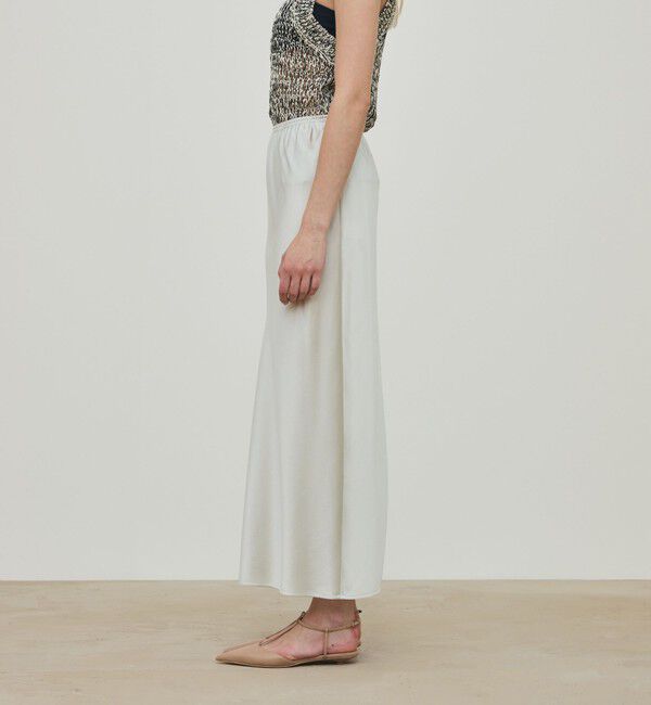 DES PRES「シルクストレッチサテン エラスティックストレートスカート」|タイト|