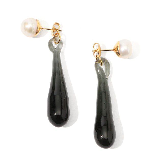 TOMORROWLAND GOODS「LEVENS JEWELS Pearl&Tear ピアス」|ピアス|19 ブラック