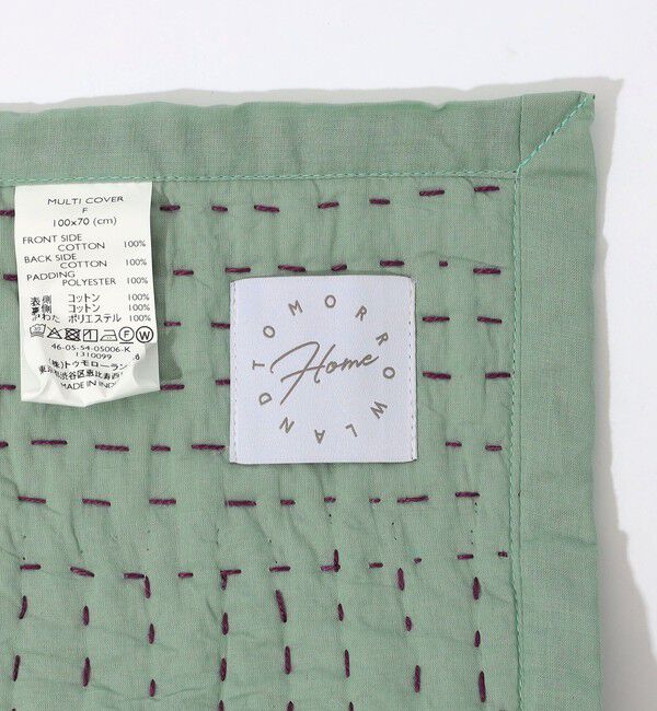 TOMORROWLAND HOME「ブロックプリントキルト マルチカバー S」|ブランケット|