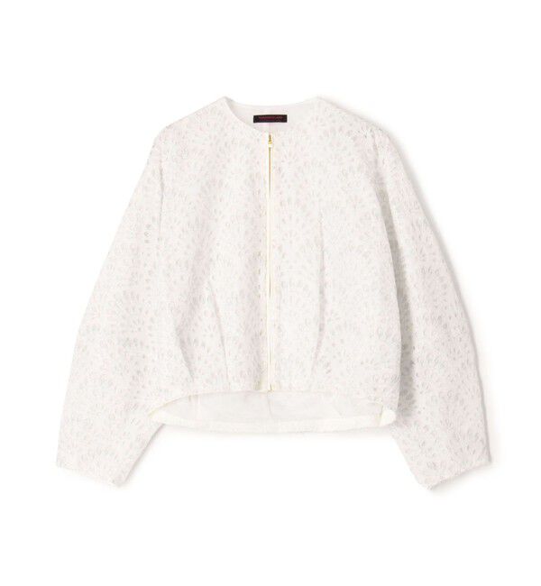 TOMORROWLAND collection「ピーコックエンブロイダリー ジップアップブルゾン」|ブルゾン・スタジャン|11 ホワイト