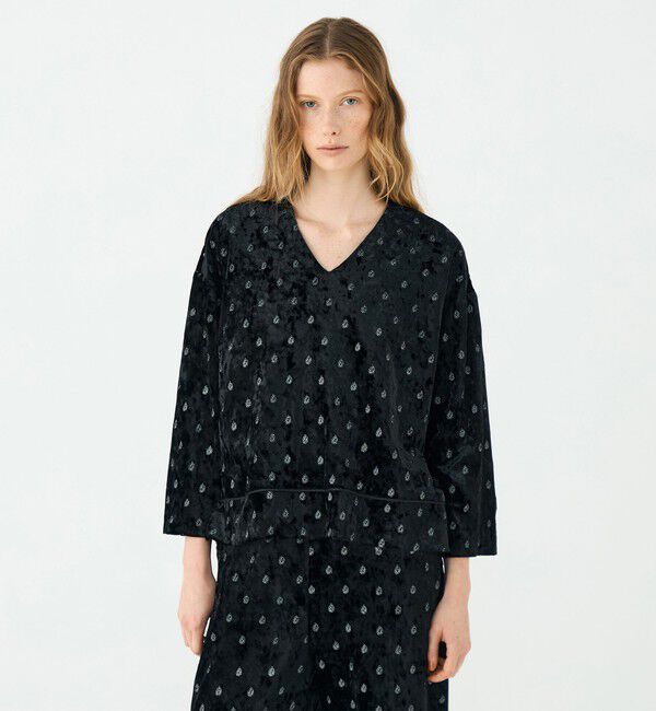 SOULEIADO「ベロアエンブロイダリー プルオーバーブラウス」|シャツ・ブラウス|