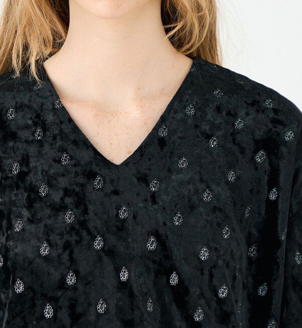 SOULEIADO「ベロアエンブロイダリー プルオーバーブラウス」|シャツ・ブラウス|