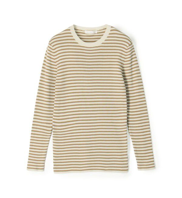 GALERIE VIE「ギザコットンリブ クルーネックプルオーバー」|ニット・セーター|44 ベージュ系