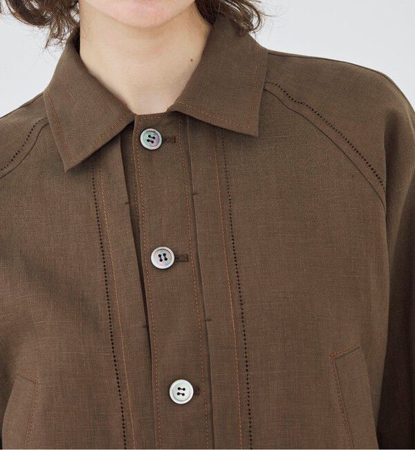 GALERIE VIE「フレンチリネン プリ―テッドジャケット」|ブルゾン・スタジャン|