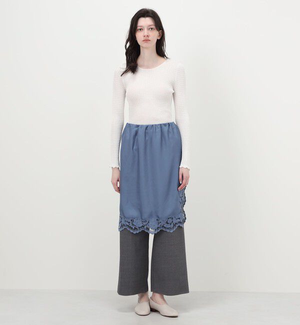 MACPHEE「ピグメントレース コンビネーションスカート」|タイト|