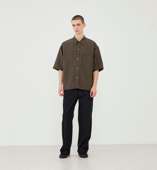 GALERIE VIE「リネンキュプラシルクコンパクト ハーフスリーブシャツ」|シャツ・ブラウス|