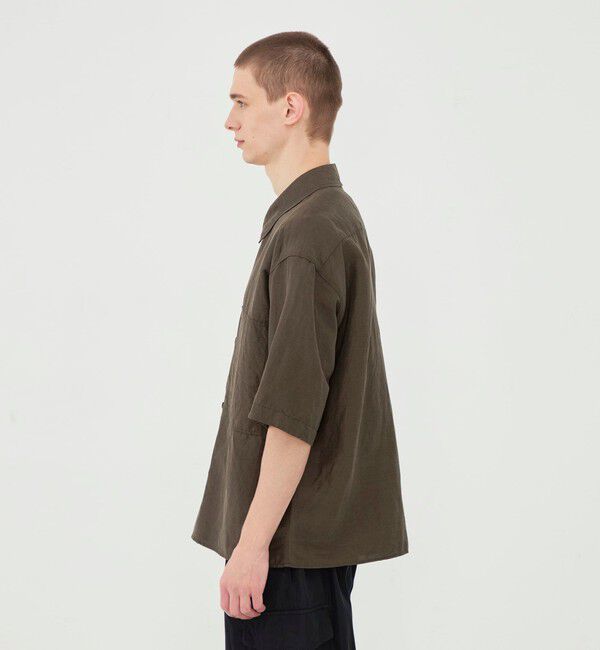 GALERIE VIE「リネンキュプラシルクコンパクト ハーフスリーブシャツ」|シャツ・ブラウス|