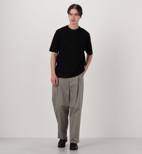 TOMORROWLAND MENS「60/2コットンギャバジン 1タックペグトップパンツ」|チノ|