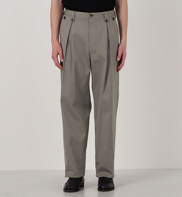 TOMORROWLAND MENS「60/2コットンギャバジン 1タックペグトップパンツ」|チノ|