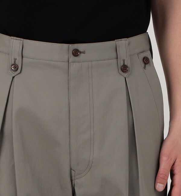 TOMORROWLAND MENS「60/2コットンギャバジン 1タックペグトップパンツ」|チノ|