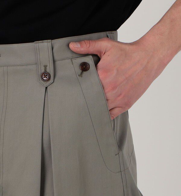 TOMORROWLAND MENS「60/2コットンギャバジン 1タックペグトップパンツ」|チノ|