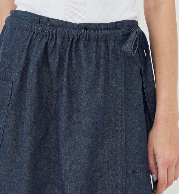 GALERIE VIE「コットンダンガリー エプロン付きイージーパンツ」|デニム|