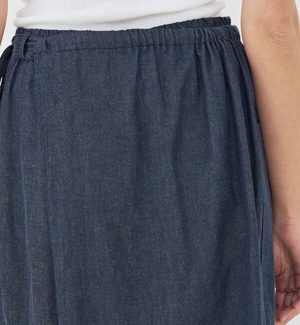 GALERIE VIE「コットンダンガリー エプロン付きイージーパンツ」|デニム|