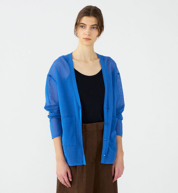 Ballsey「ダブルカバーコットンナイロン Vネックカーディガン」|カーディガン|