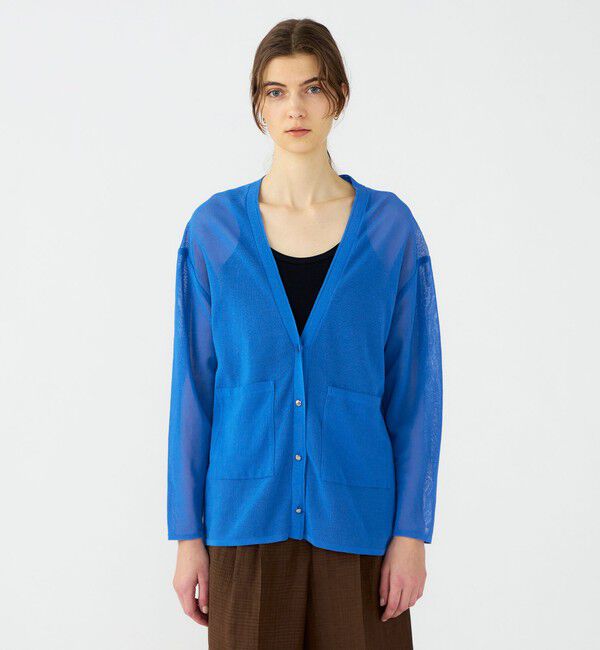 Ballsey「ダブルカバーコットンナイロン Vネックカーディガン」|カーディガン|