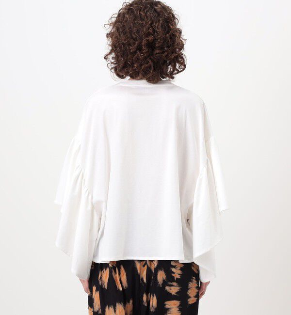 TOMORROWLAND GOODS「HAVERSACK コットンジャージー フリルスリーブプルオーバー」|Tシャツ・カットソー|