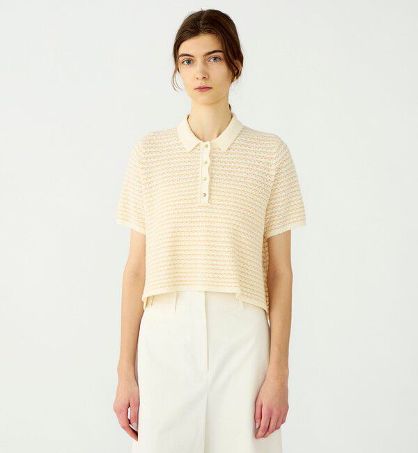 Ballsey「ファインファンシーボーダー ワイドショートポロ」|ニット・セーター|