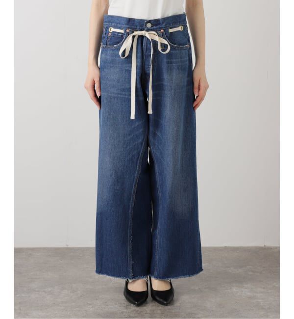  「《追加2》ドロストワイドイージーデニムパンツ」|デニム|