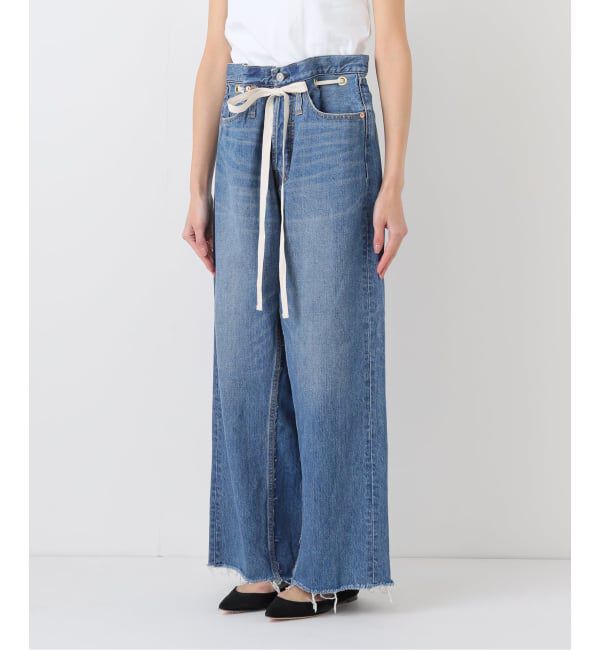  「《追加2》ドロストワイドイージーデニムパンツ」|デニム|