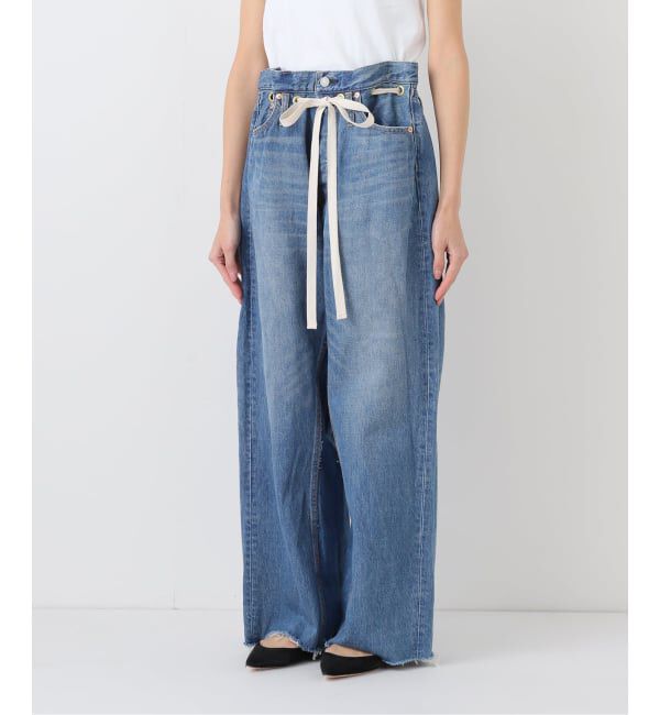  「《追加2》ドロストワイドイージーデニムパンツ」|デニム|