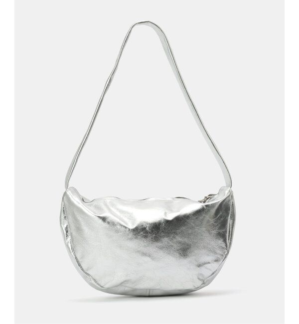  「【blancle/ ブランクレ】M.LETHER Semi circle half shoulder」|ショルダー・メッセンジャー|シルバー