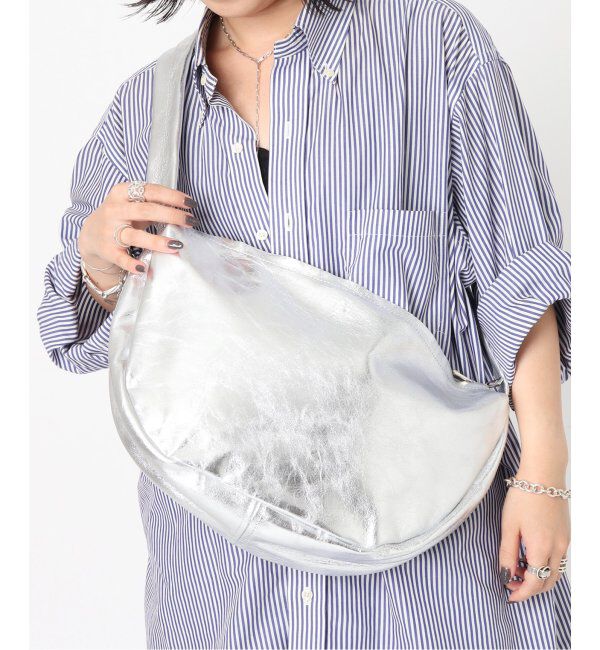  「【blancle/ ブランクレ】M.LETHER Semi circle half shoulder」|ショルダー・メッセンジャー|