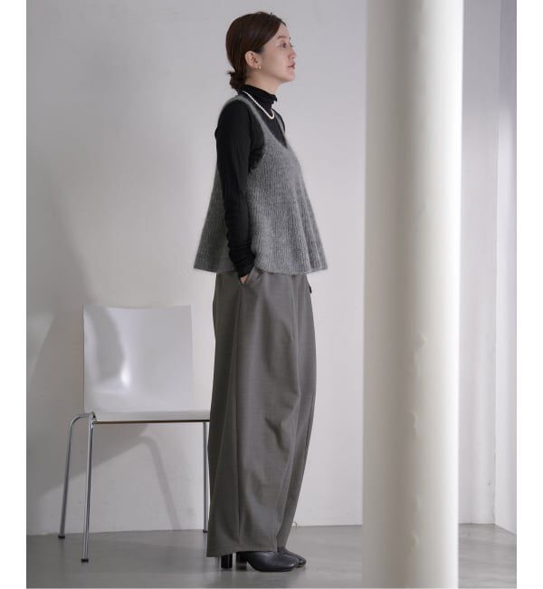 IENA「《WEB限定/追加》モヘヤミックスフレアタンク」|ニット・セーター|