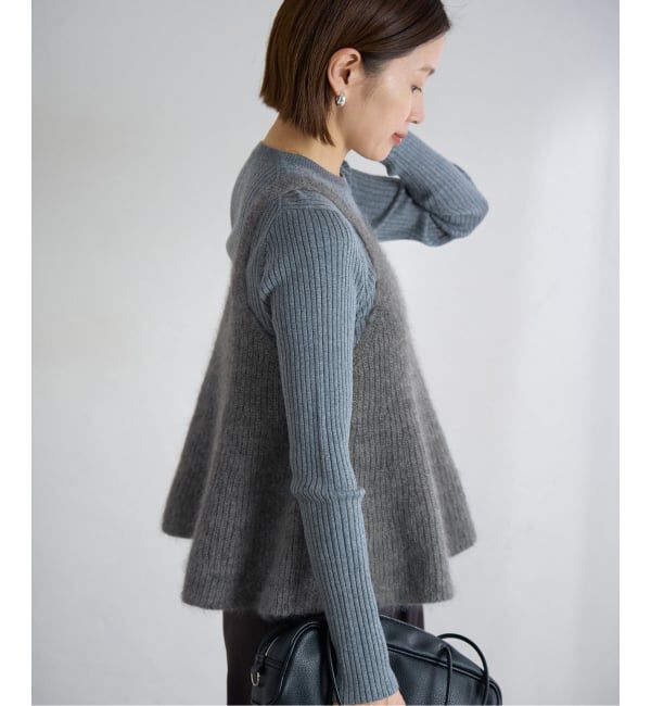 IENA「《WEB限定/追加》モヘヤミックスフレアタンク」|ニット・セーター|