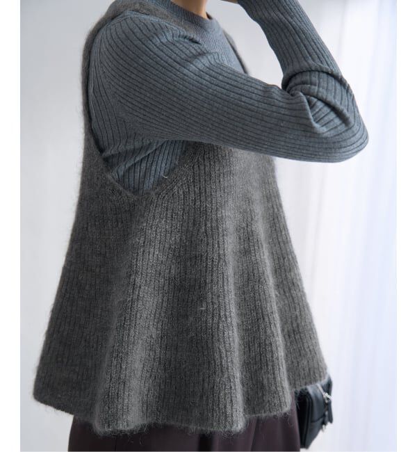 IENA「《WEB限定/追加》モヘヤミックスフレアタンク」|ニット・セーター|