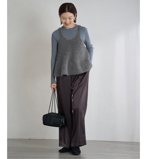 IENA「《WEB限定/追加》モヘヤミックスフレアタンク」|ニット・セーター|