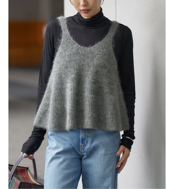 IENA「《WEB限定/追加》モヘヤミックスフレアタンク」|ニット・セーター|