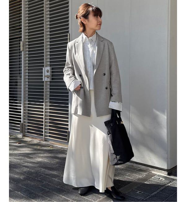 SLOBE IENA「《WEB限定/セットアップ対応可/追加3》ウォッシャブルツイルダブルジャケット」|テーラードジャケット|