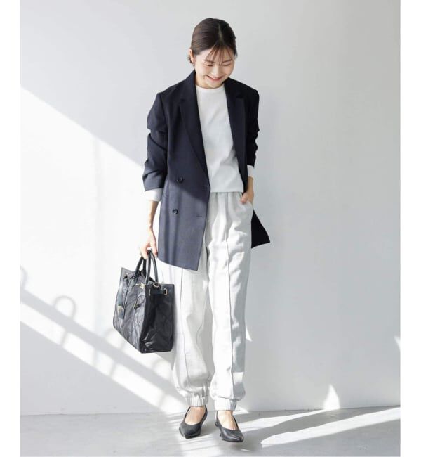 SLOBE IENA「《WEB限定/セットアップ対応可/追加3》ウォッシャブルツイルダブルジャケット」|テーラードジャケット|