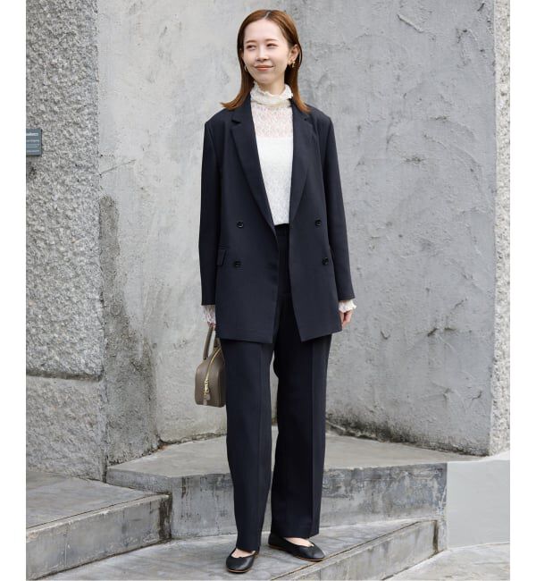 SLOBE IENA「《WEB限定/セットアップ対応可/追加3》ウォッシャブルツイルダブルジャケット」|テーラードジャケット|