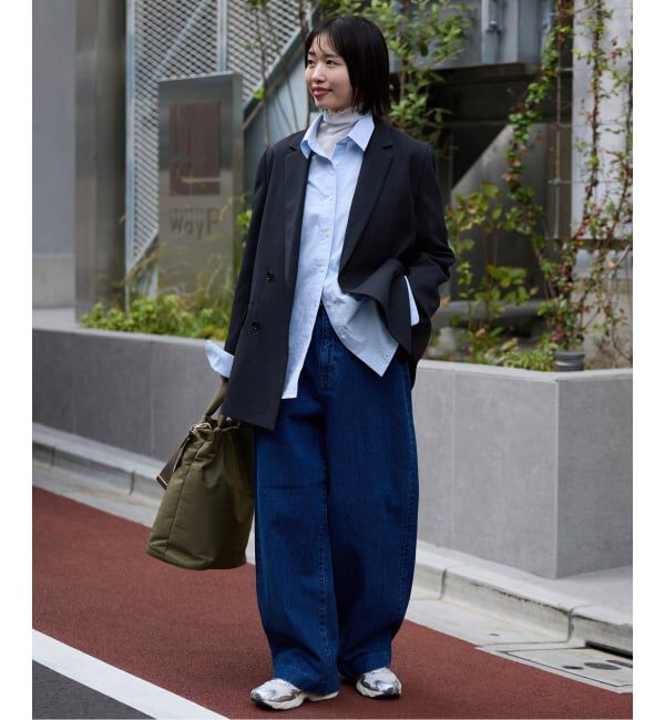 SLOBE IENA「《WEB限定/セットアップ対応可/追加3》ウォッシャブルツイルダブルジャケット」|テーラードジャケット|