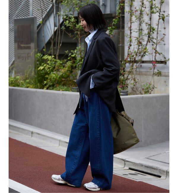 SLOBE IENA「《WEB限定/セットアップ対応可/追加3》ウォッシャブルツイルダブルジャケット」|テーラードジャケット|