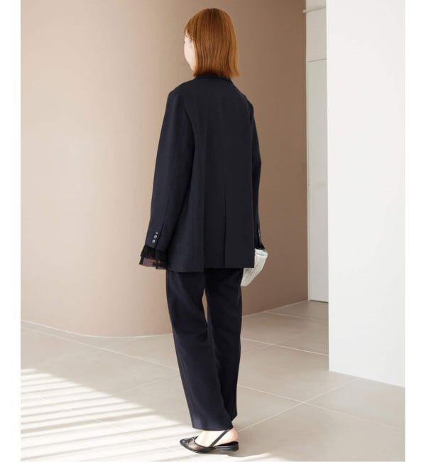 SLOBE IENA「《WEB限定/セットアップ対応可/追加3》ウォッシャブルツイルダブルジャケット」|テーラードジャケット|