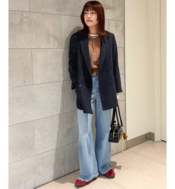 SLOBE IENA「《WEB限定/セットアップ対応可/追加3》ウォッシャブルツイルダブルジャケット」|テーラードジャケット|